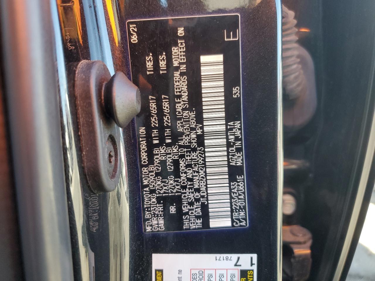 2021 Lexus Nx 300 Base VIN: JTJDARBZXM2199273 Lot: 66990535