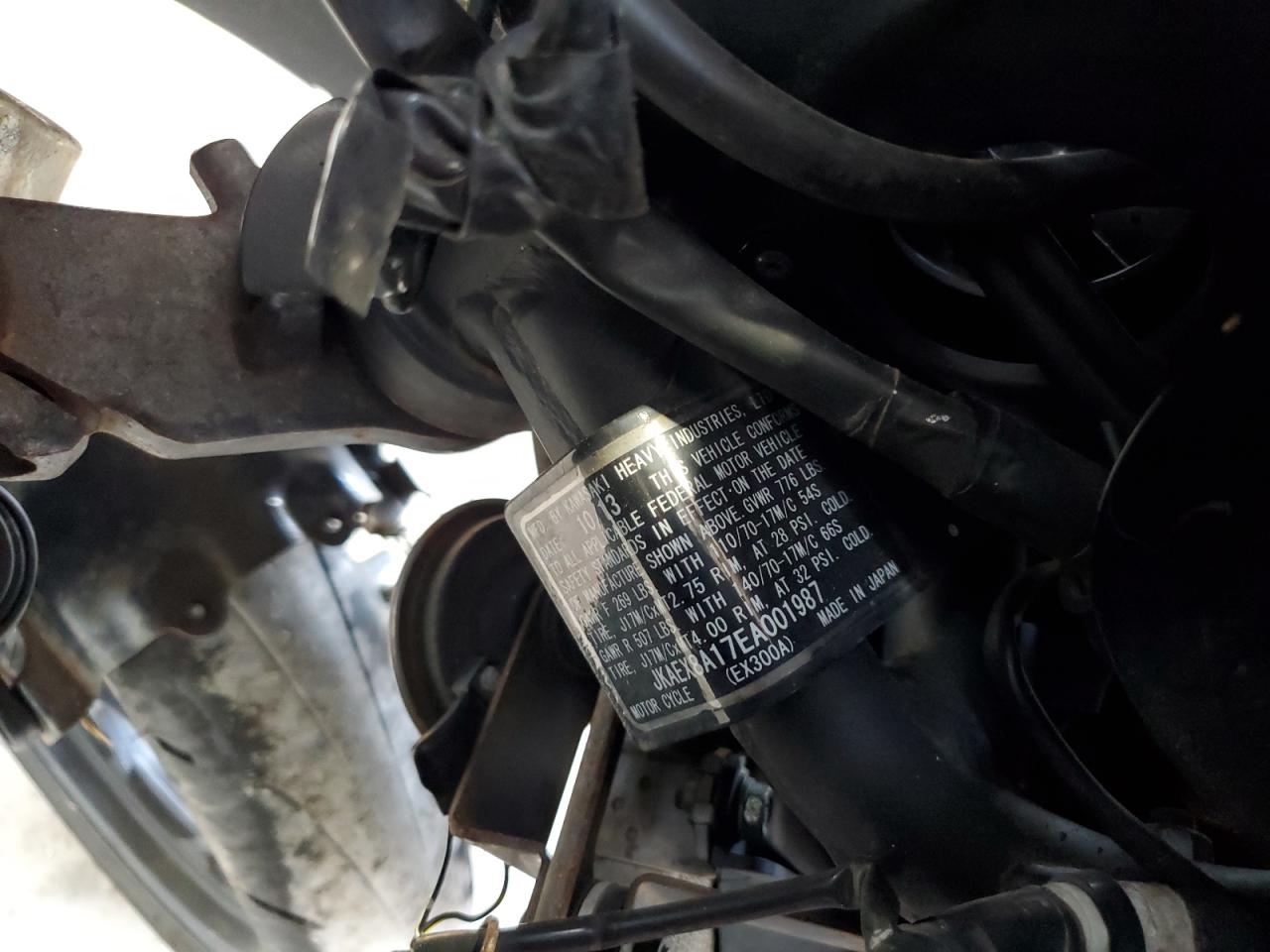 2014 Kawasaki Ex300 A VIN: JKAEX8A17EA001987 Lot: 87277465