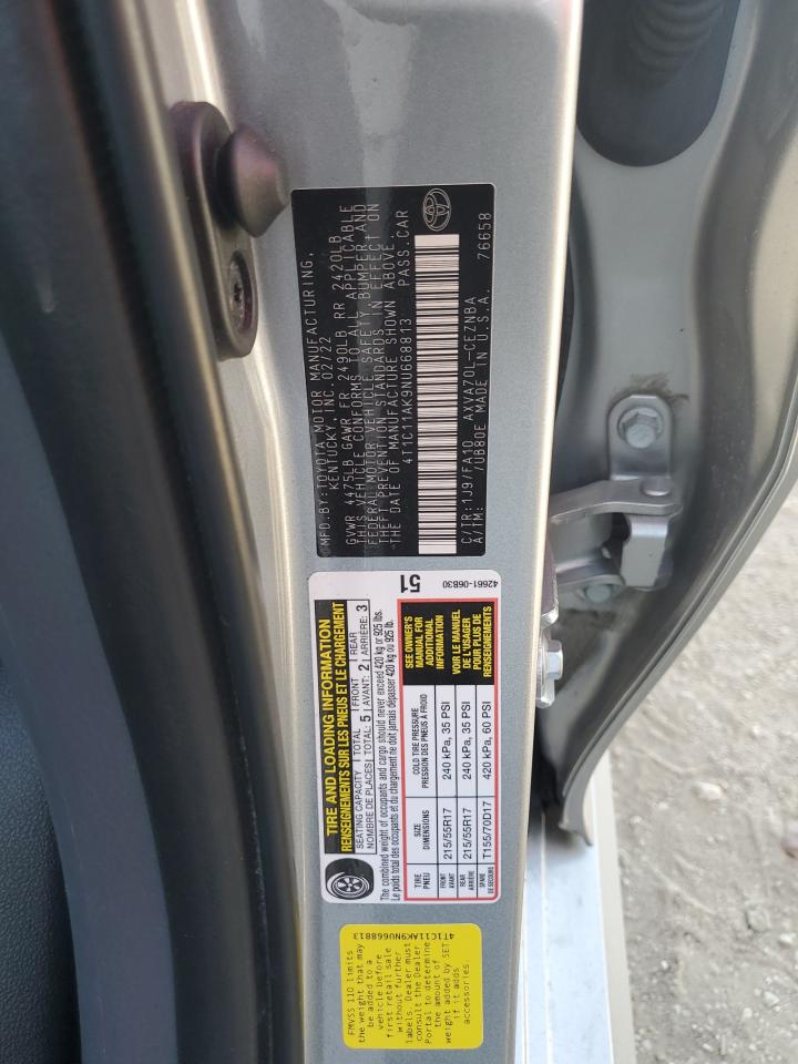 2022 Toyota Camry Le VIN: 4T1C11AK9NU668813 Lot: 85266385