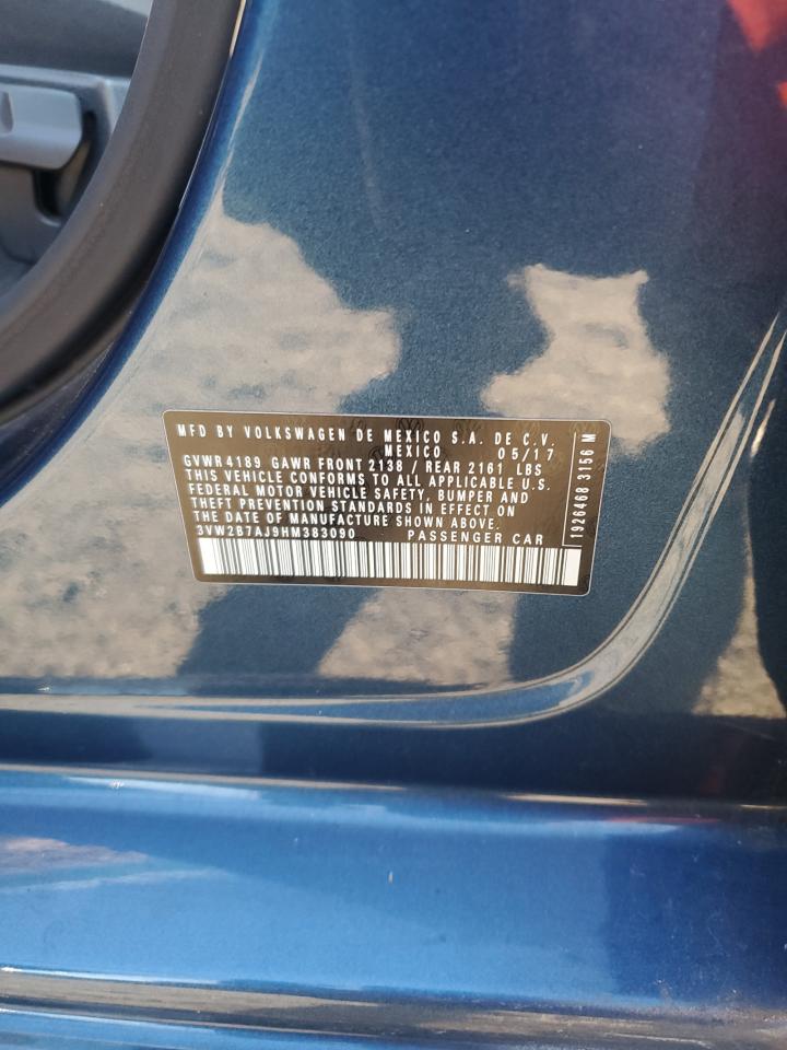 2017 Volkswagen Jetta S VIN: 3VW2B7AJ9HM383090 Lot: 85357785