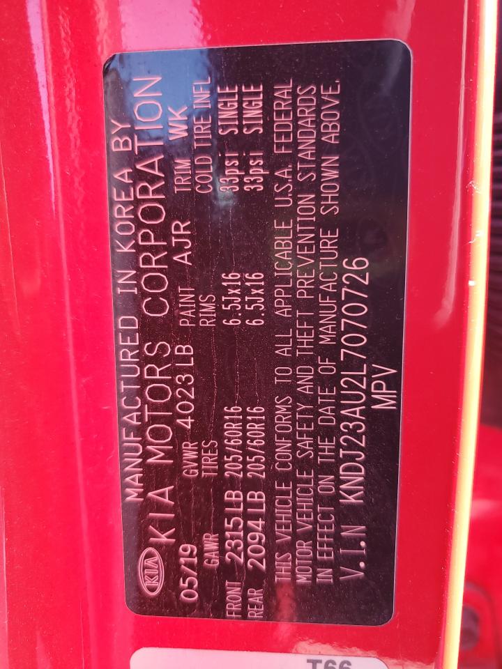 2020 Kia Soul Lx VIN: KNDJ23AU2L7070726 Lot: 84954255