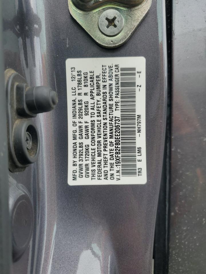 2014 Honda Civic Ex VIN: 19XFB2F80EE206737 Lot: 82231305