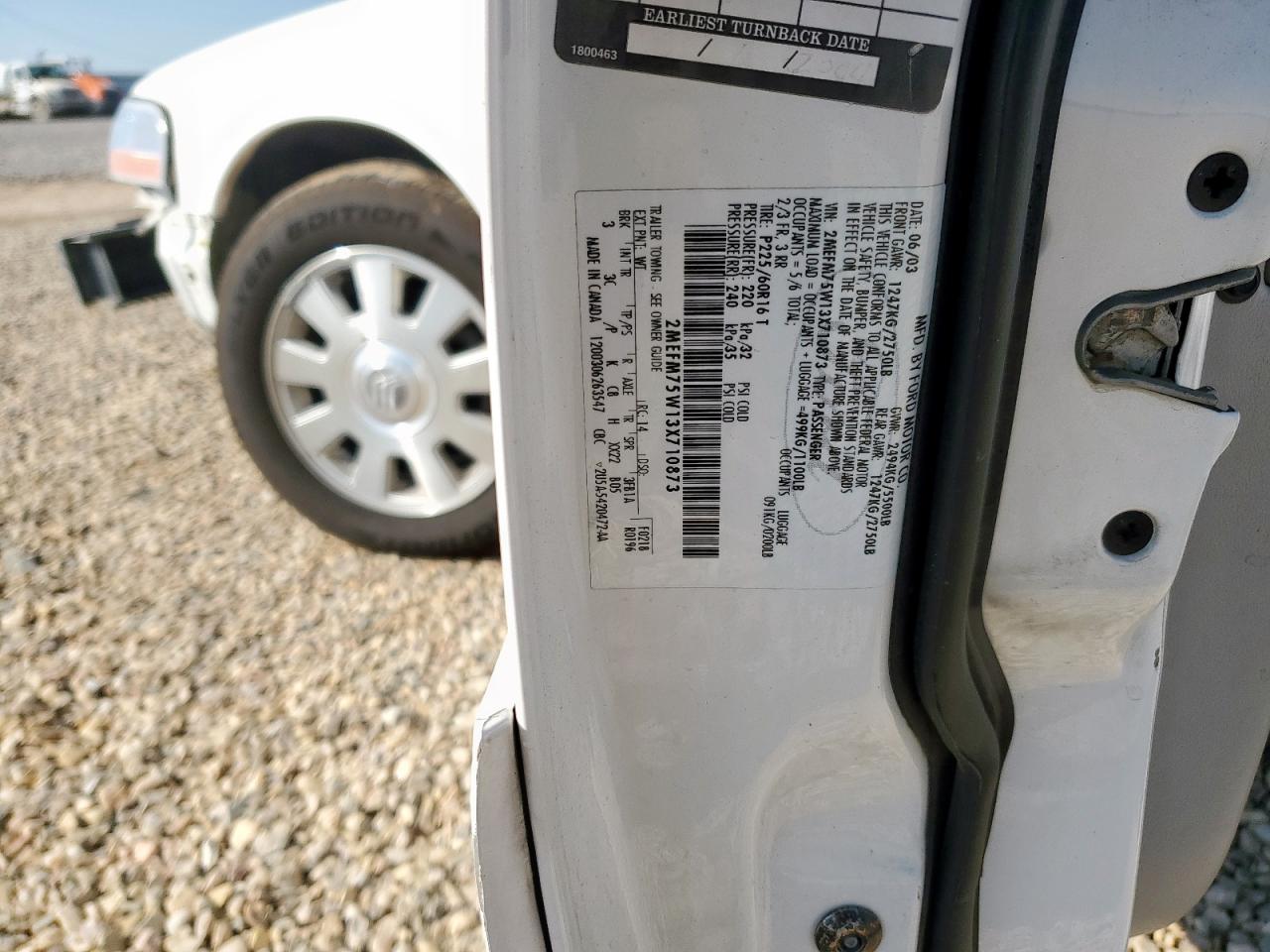 2003 Mercury Grand Marquis Ls VIN: 2MEFM75W13X710873 Lot: 85940285