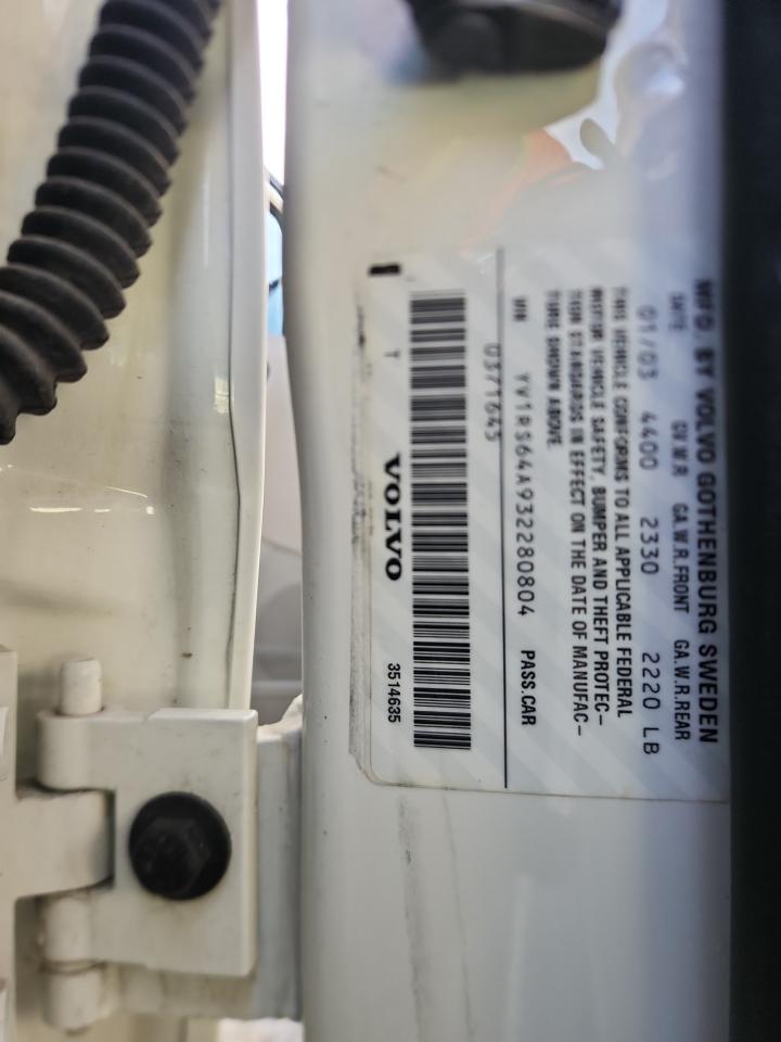 2003 Volvo S60 VIN: YV1RS64A932280804 Lot: 86100675