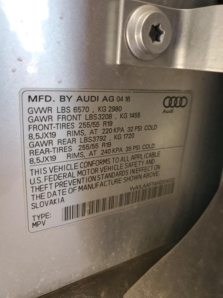 2017 Audi Q7 Premium Plus VIN: WA1LAAF74HD014132 Lot: 90880315