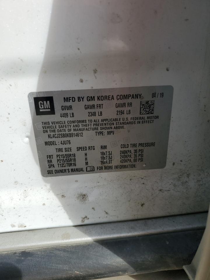 2019 Buick Encore Sport Touring VIN: KL4CJ2SB0KB914612 Lot: 86240655