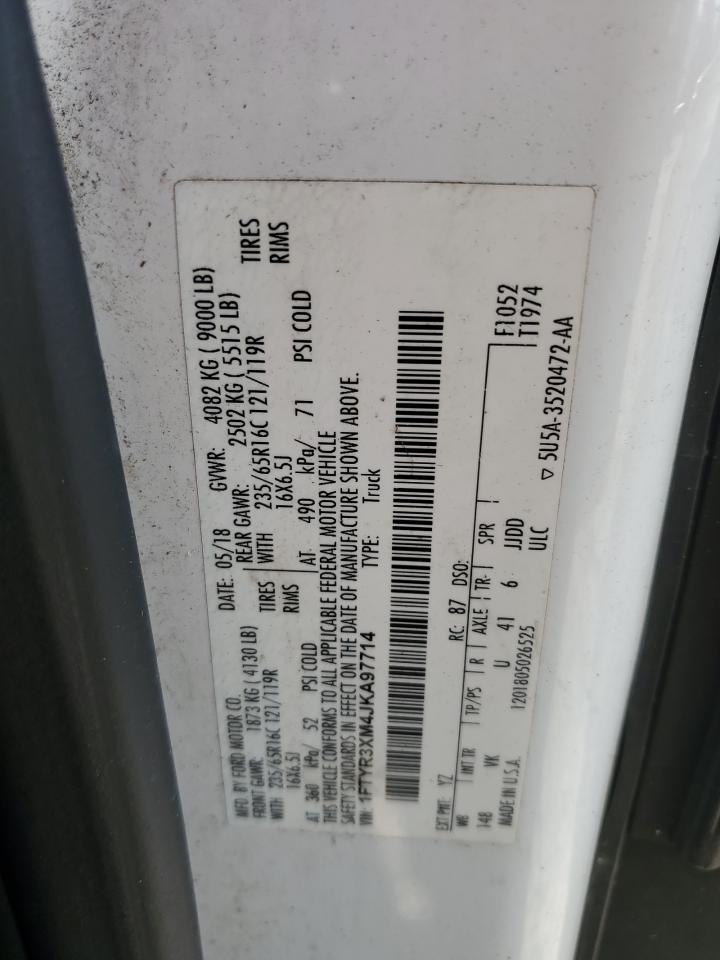 2018 Ford Transit T-250 VIN: 1FTYR3XM4JKA97714 Lot: 85587605