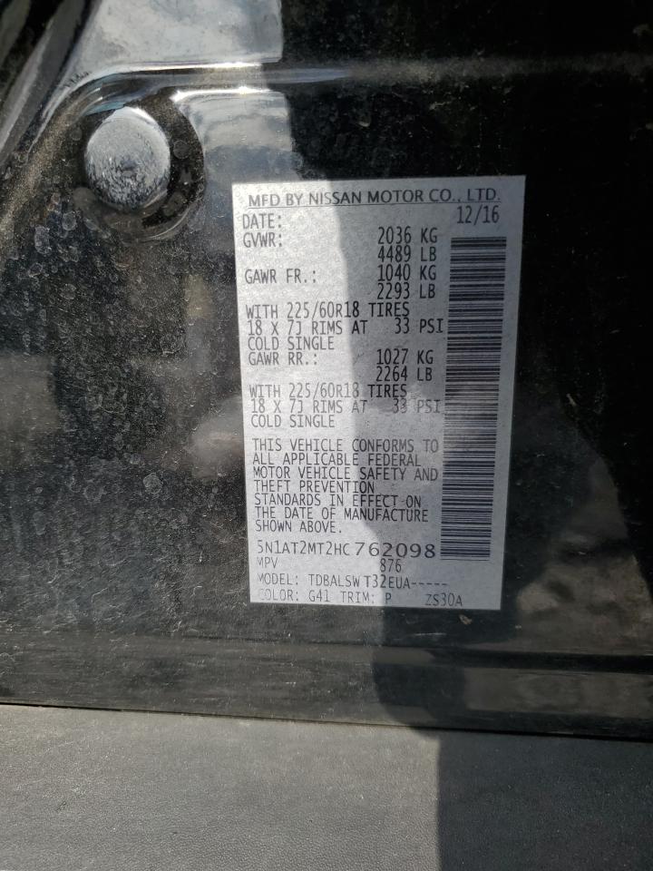 2017 Nissan Rogue S VIN: 5N1AT2MT2HC762098 Lot: 86123735