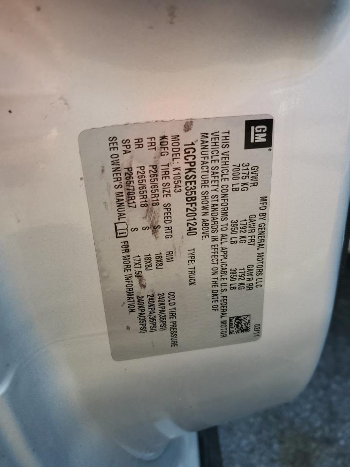 2011 Chevrolet Silverado K1500 Lt VIN: 1GCPKSE35BF201240 Lot: 85863845