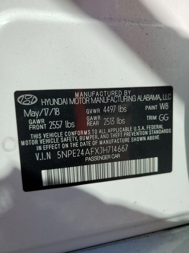 2018 Hyundai Sonata Se VIN: 5NPE24AFXJH714667 Lot: 90843955