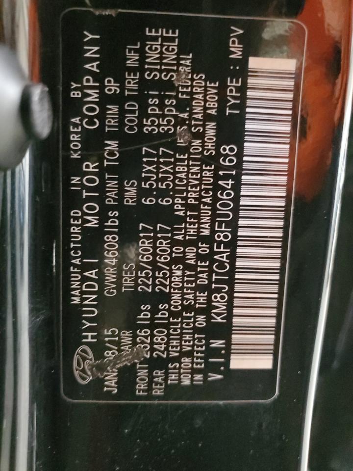 2015 Hyundai Tucson Gls VIN: KM8JTCAF8FU064168 Lot: 85867955