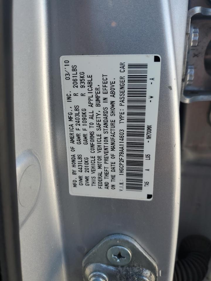 2010 Honda Accord Ex VIN: 1HGCP2F79AA114603 Lot: 82282215