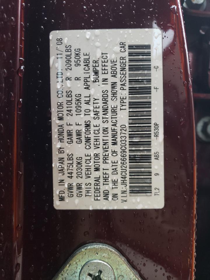 2009 Acura Tsx VIN: JH4CU26669C033720 Lot: 90338955