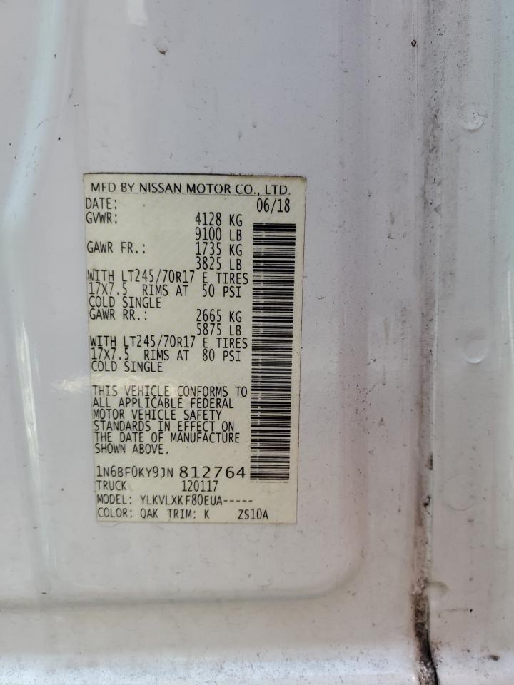 2018 Nissan Nv 1500 S VIN: 1N6BF0KY9JN812764 Lot: 86767025