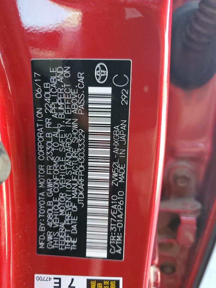 2017 Toyota Prius Prime VIN: JTDKARFP0H3033329 Lot: 85138075