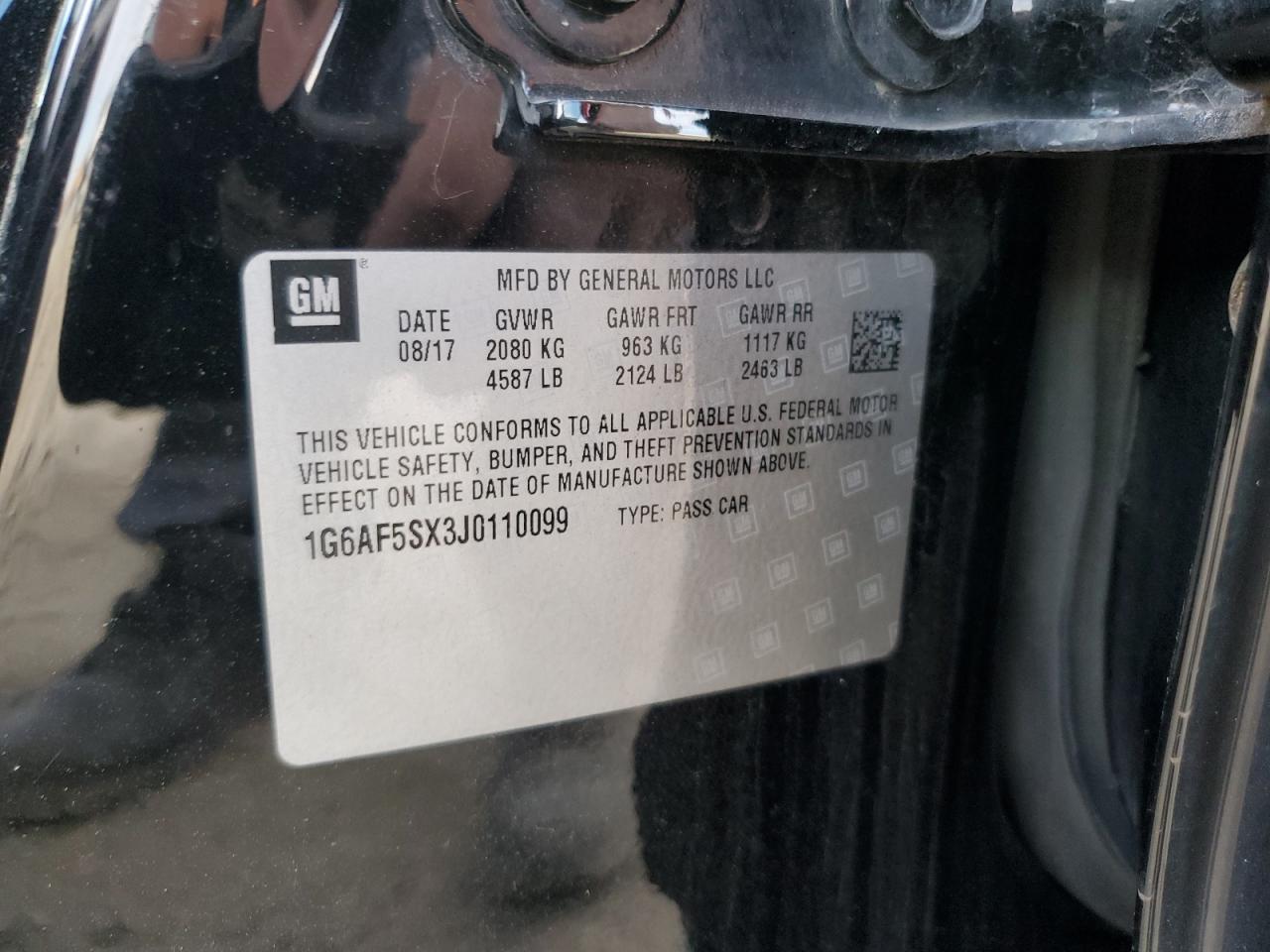 2018 Cadillac Ats Luxury VIN: 1G6AF5SX3J0110099 Lot: 86611905