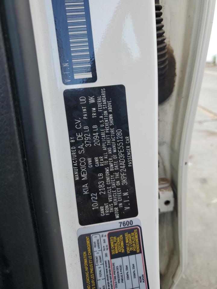 2023 Kia Forte Lx VIN: 3KPF24AD3PE551280 Lot: 86538675