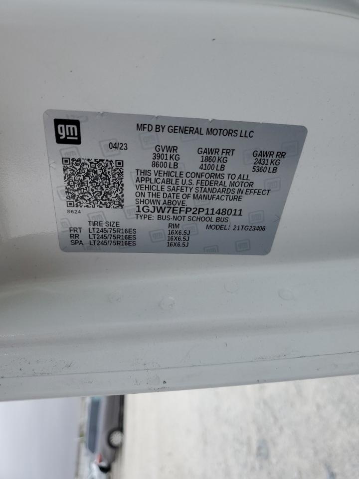 2023 GMC Savana G2500 Ls VIN: 1GJW7EFP2P1148011 Lot: 89473855
