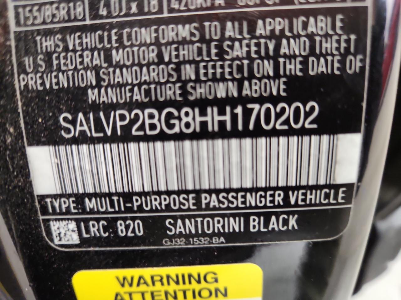 2017 Land Rover Range Rover Evoque Se VIN: SALVP2BG8HH170202 Lot: 82769745