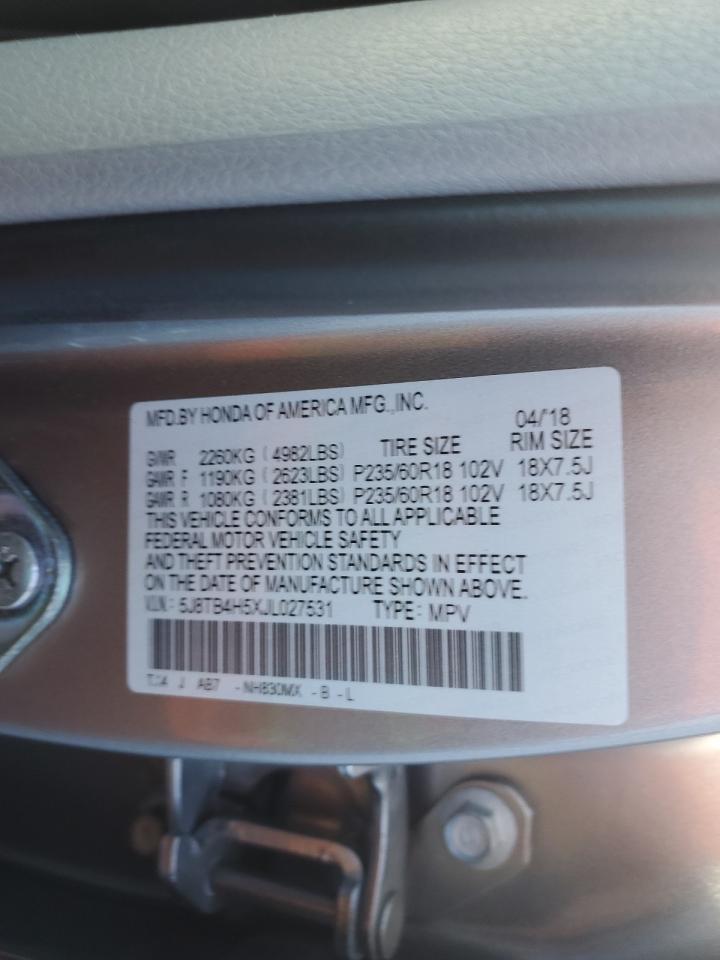 2018 Acura Rdx Technology VIN: 5J8TB4H5XJL027531 Lot: 86816915