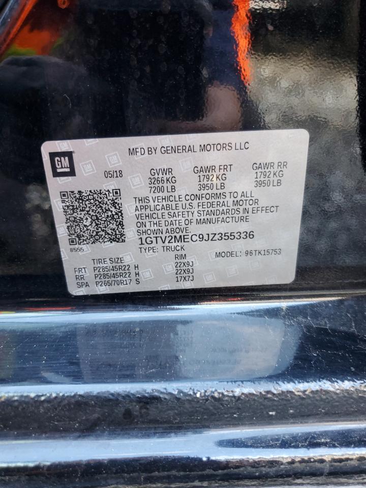 2018 GMC Sierra K1500 Sle VIN: 1GTV2MEC9JZ355336 Lot: 85823285