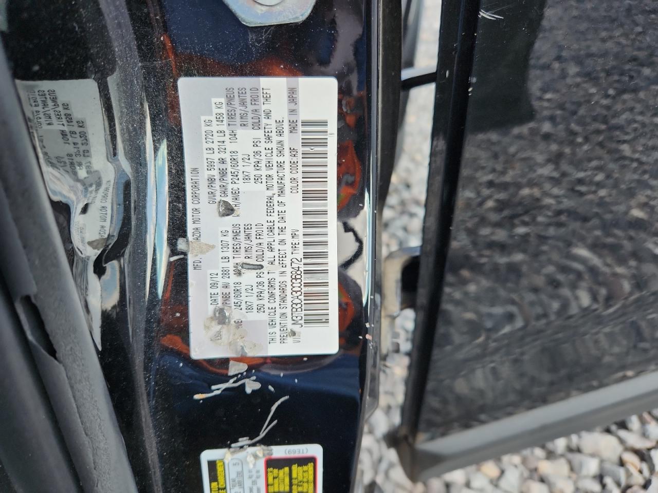 2012 Mazda Cx-9 VIN: JM3TB3CA3C0368472 Lot: 85361955