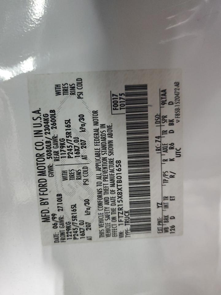 1999 Ford Ranger Super Cab VIN: 1FTZR15X8XTB01658 Lot: 85180685