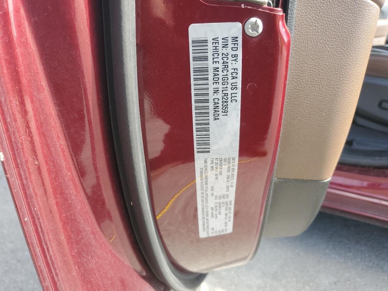 2020 Chrysler Pacifica Limited VIN: 2C4RC1GG1LR283591 Lot: 89526265