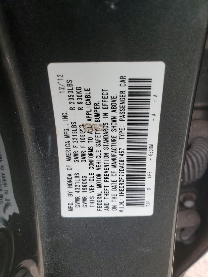 2013 Honda Accord Ex VIN: 1HGCR2F72DA081457 Lot: 82177685