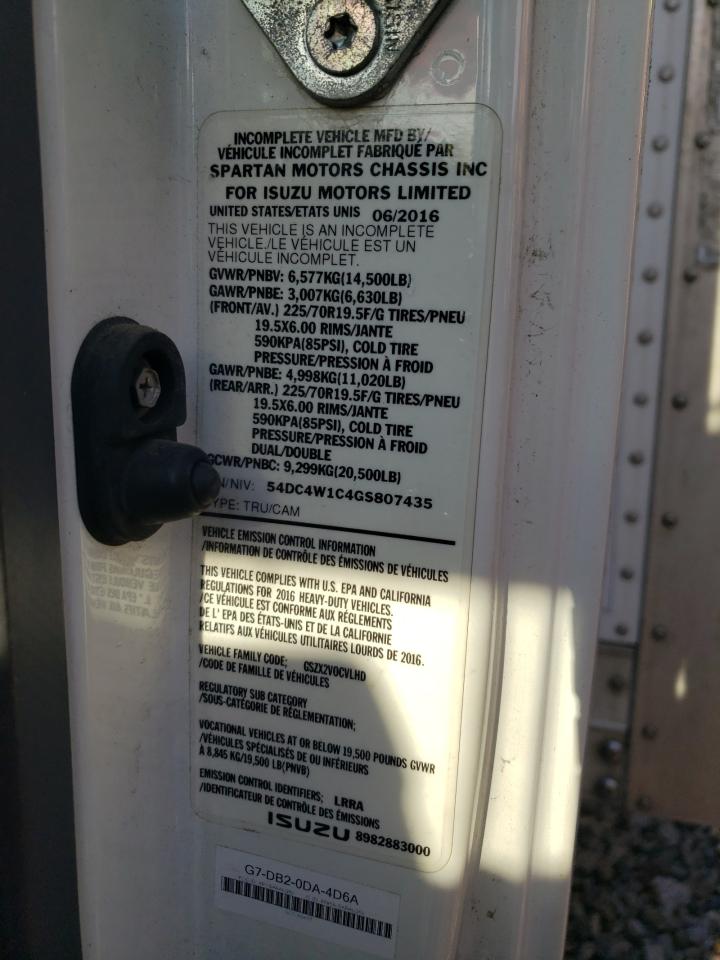 2016 Isuzu Npr Hd VIN: 54DC4W1C4GS807435 Lot: 93958335