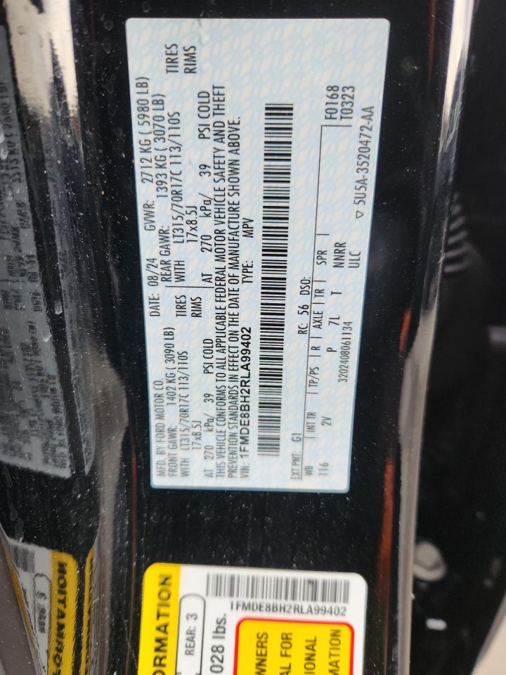 2024 Ford Bronco Outer Banks VIN: 1FMDE8BH2RLA99402 Lot: 90545515