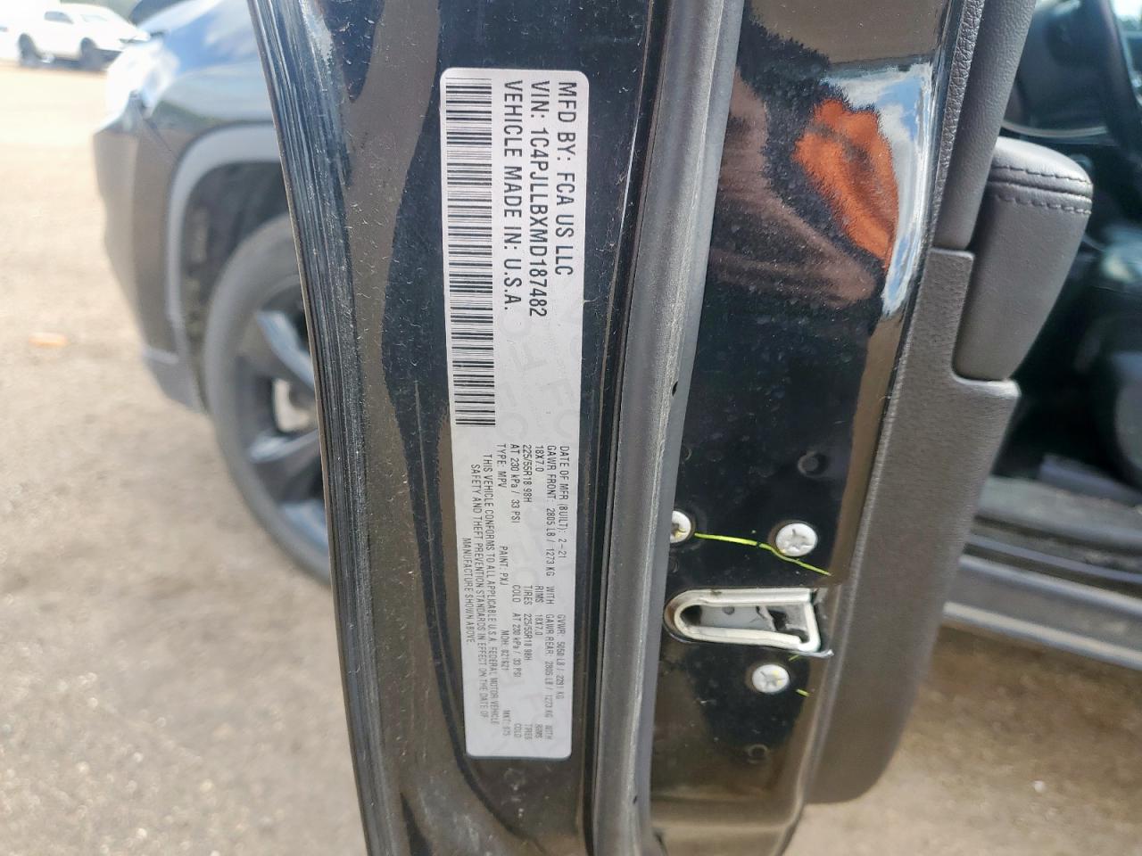 2021 Jeep Cherokee Latitude Plus VIN: 1C4PJLLBXMD187482 Lot: 90411815