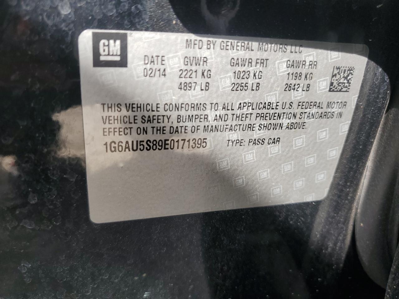 2014 Cadillac Cts Vsport VIN: 1G6AU5S89E0171395 Lot: 85581245