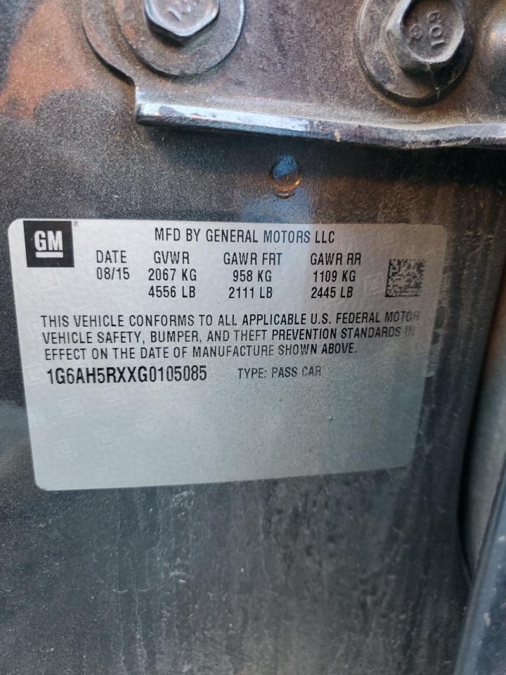 2016 Cadillac Ats Luxury VIN: 1G6AH5RXXG0105085 Lot: 85900685