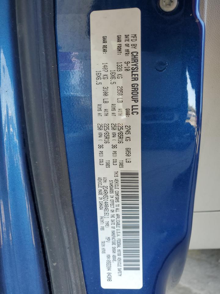 2010 Dodge Grand Caravan Sxt VIN: 2D4RN5D14AR461611 Lot: 87378785