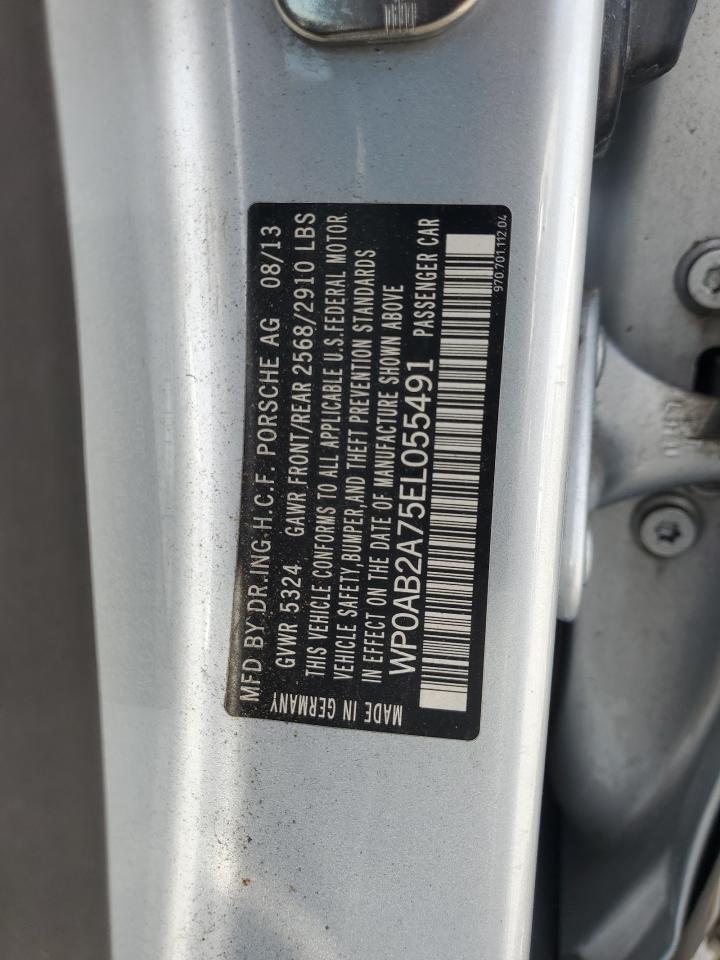 2014 Porsche Panamera S VIN: WP0AB2A75EL055491 Lot: 81990615