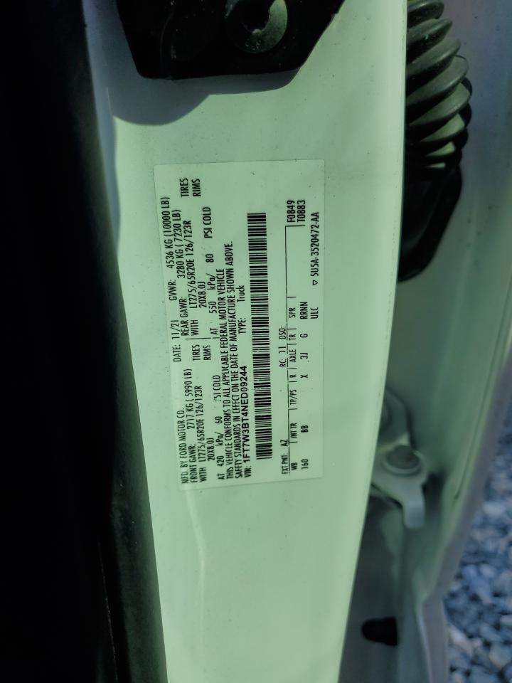 2022 Ford F350 Super Duty VIN: 1FT7W3BT4NED09244 Lot: 86808245