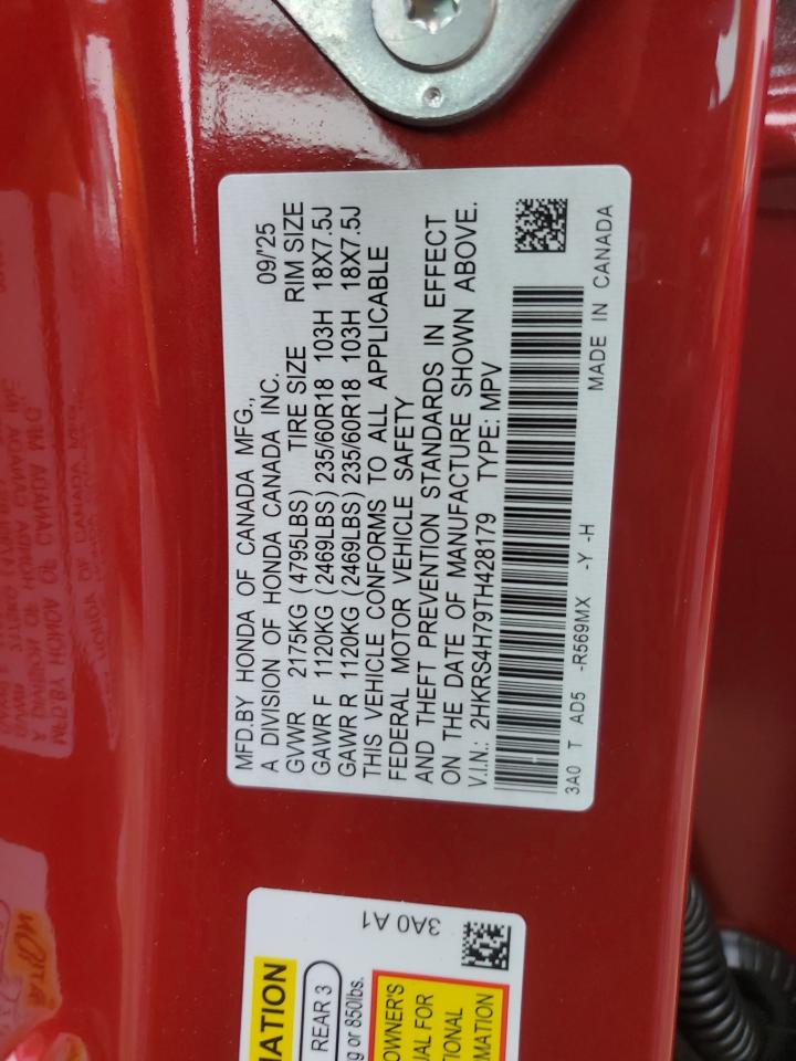 2026 Honda Cr-V Exl VIN: 2HKRS4H79TH428179 Lot: 86839455