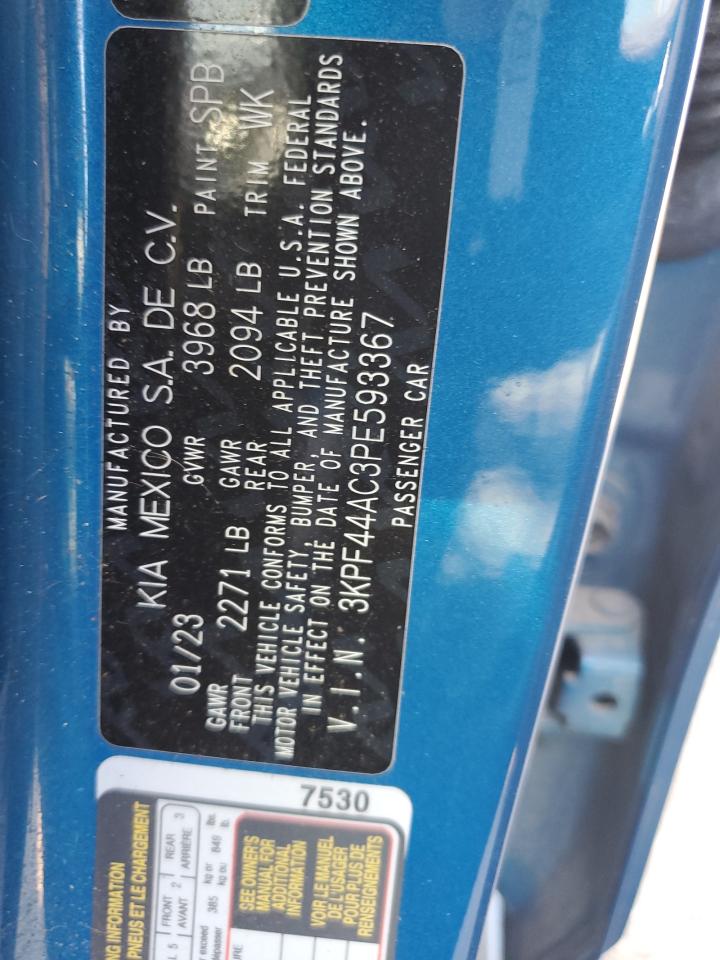 2023 Kia Forte Gt VIN: 3KPF44AC3PE593367 Lot: 82179055