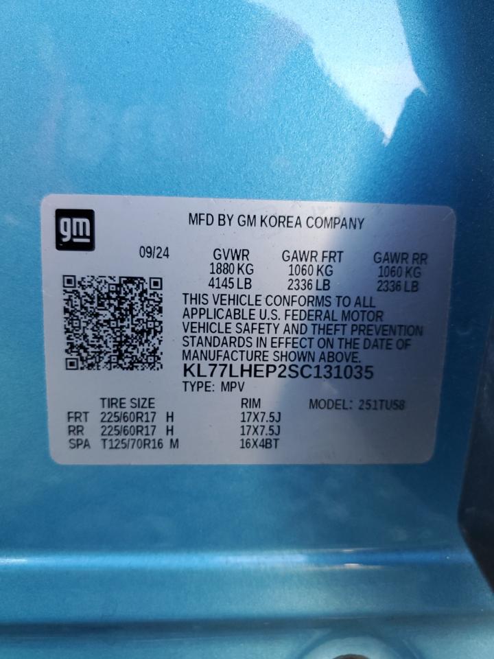 2025 Chevrolet Trax 1Lt VIN: KL77LHEP2SC131035 Lot: 82553245