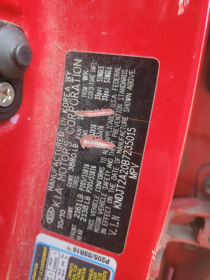 2011 Kia Soul + VIN: KNDJT2A20B7235015 Lot: 86095145