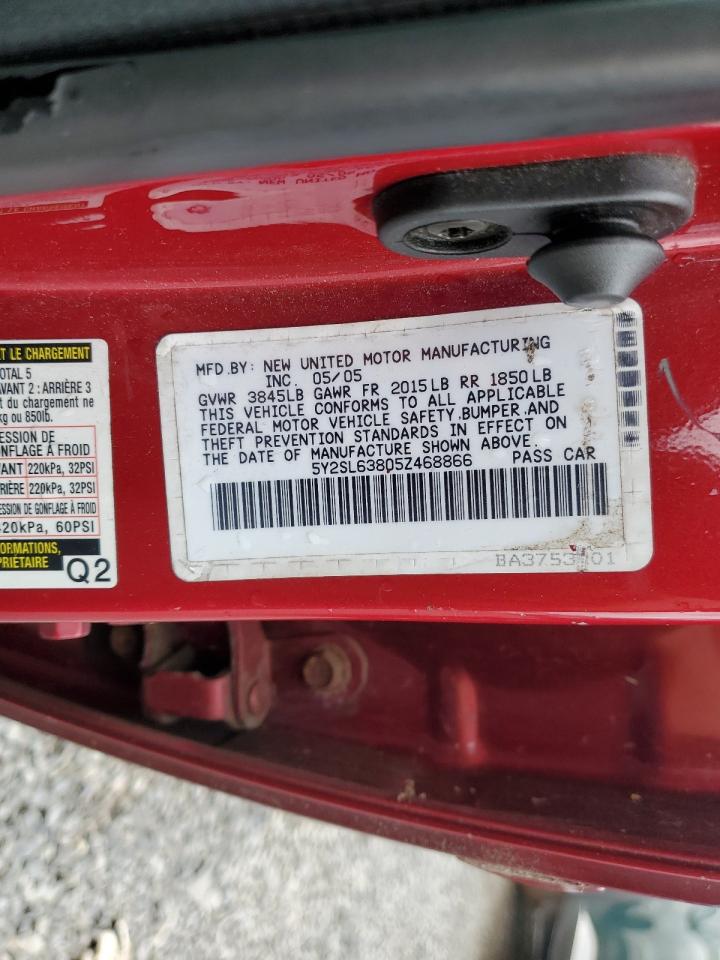 2005 Pontiac Vibe VIN: 5Y2SL63805Z468866 Lot: 90714535