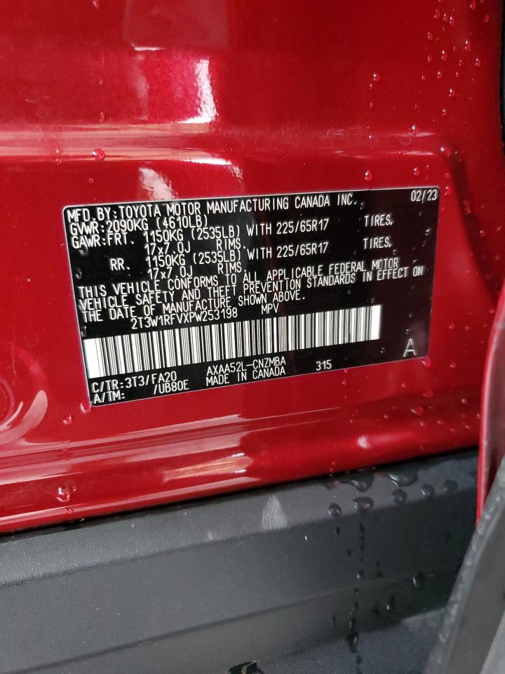 2023 Toyota Rav4 Xle VIN: 2T3W1RFVXPW253198 Lot: 84956445