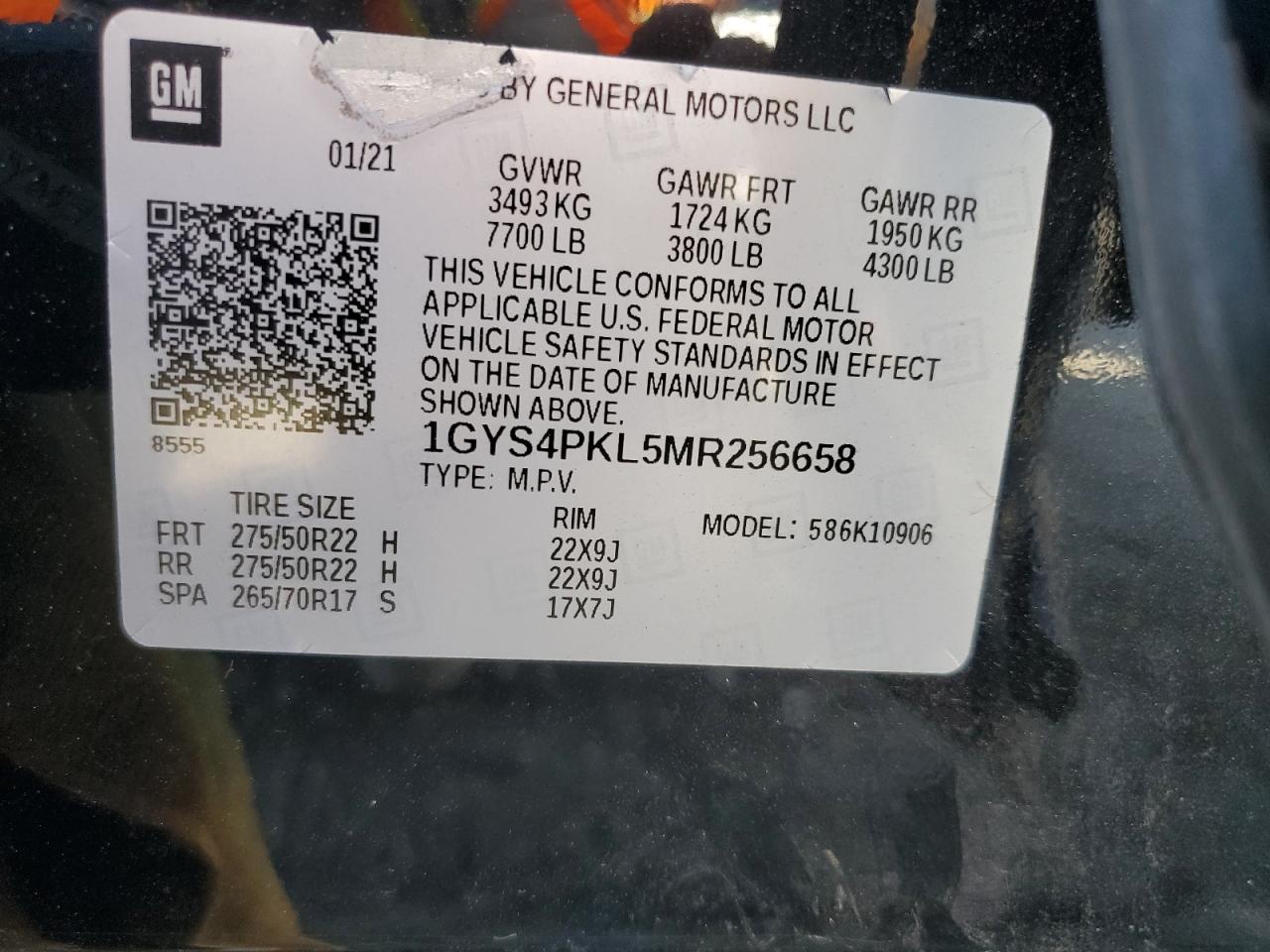 2021 Cadillac Escalade Esv Sport VIN: 1GYS4PKL5MR256658 Lot: 86236325