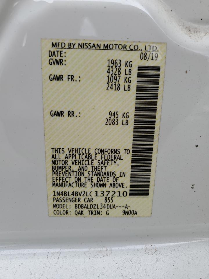 2020 Nissan Altima S VIN: 1N4BL4BV2LC137210 Lot: 82205095