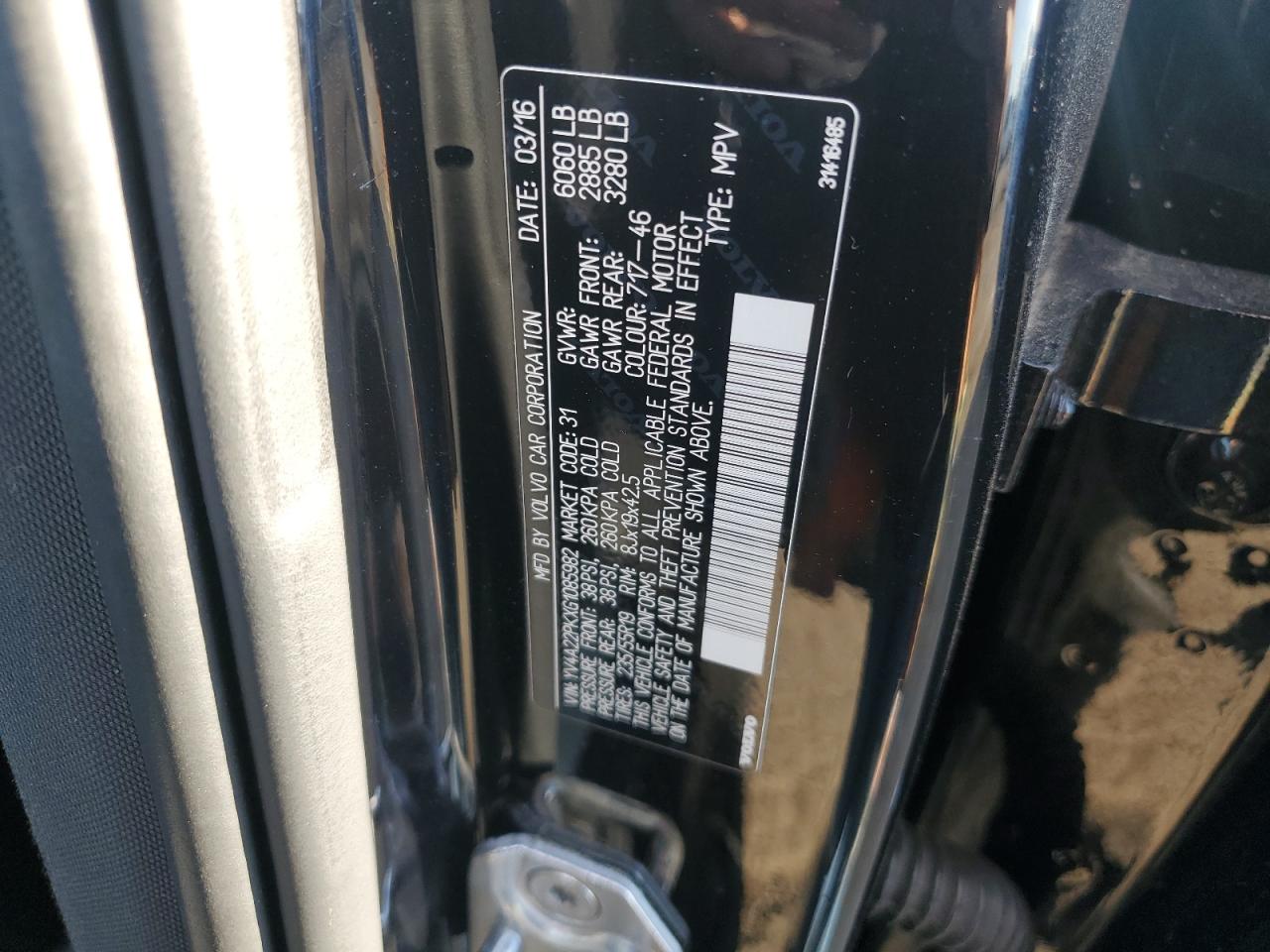 2016 Volvo Xc90 T6 VIN: YV4A22PKXG1085982 Lot: 84878815