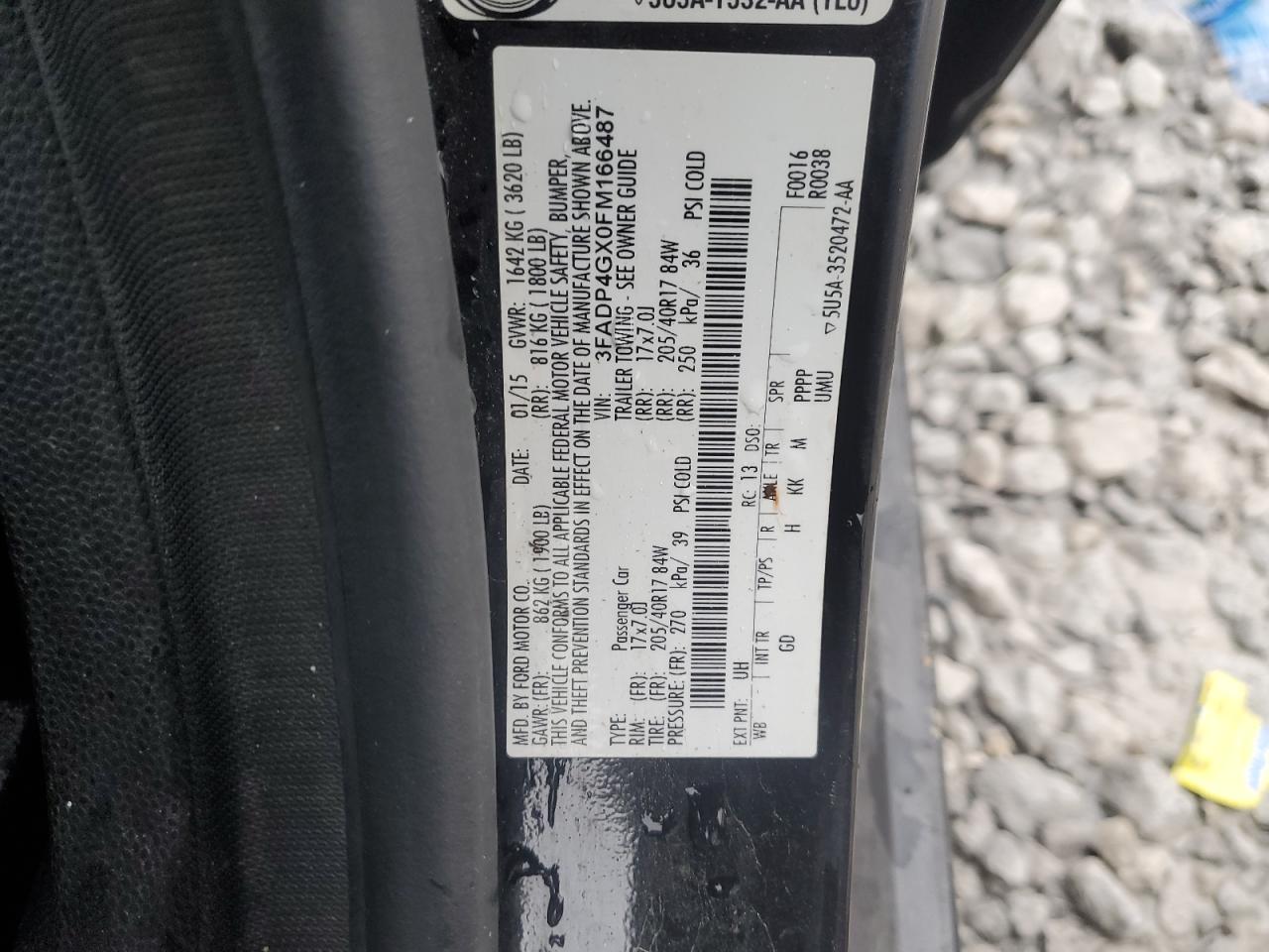 2015 Ford Fiesta St VIN: 3FADP4GX0FM166487 Lot: 90627295