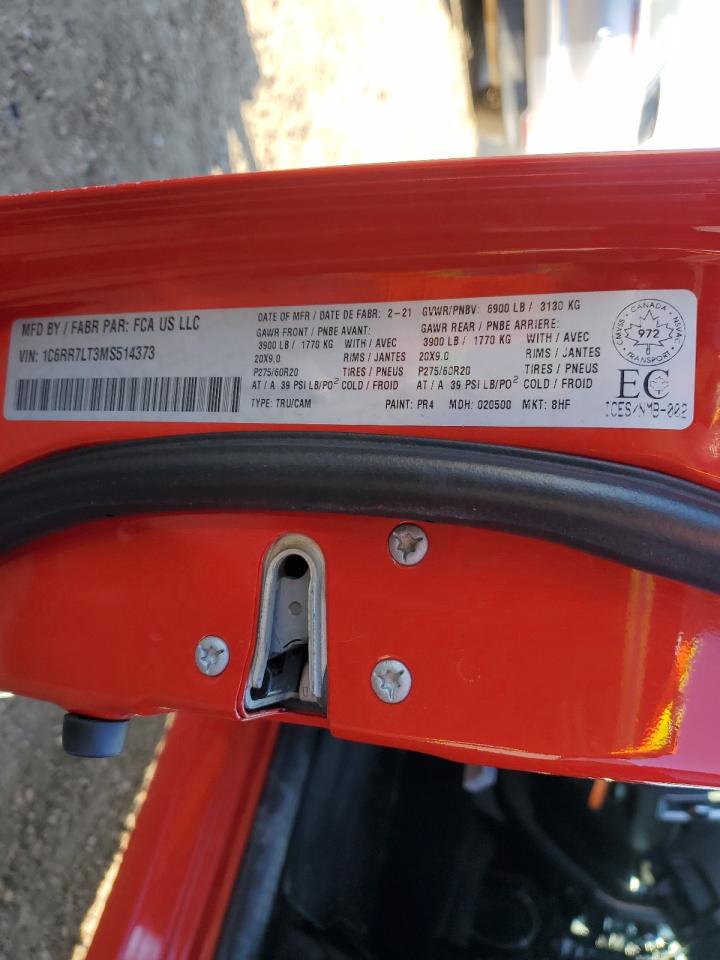 2021 Ram 1500 Classic Slt VIN: 1C6RR7LT3MS514373 Lot: 85094275