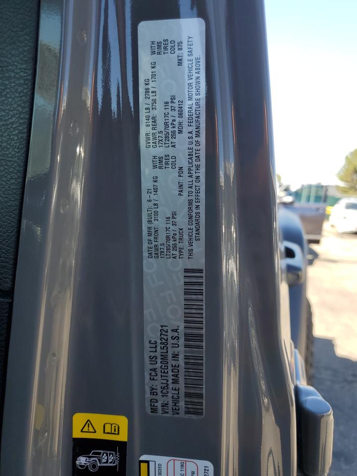 2021 Jeep Gladiator Mojave VIN: 1C6JJTEG0ML582721 Lot: 82007165