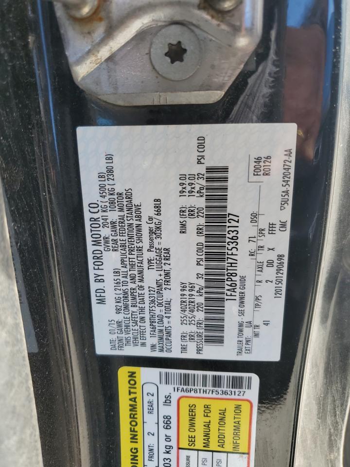 2015 Ford Mustang VIN: 1FA6P8TH7F5363127 Lot: 86621705